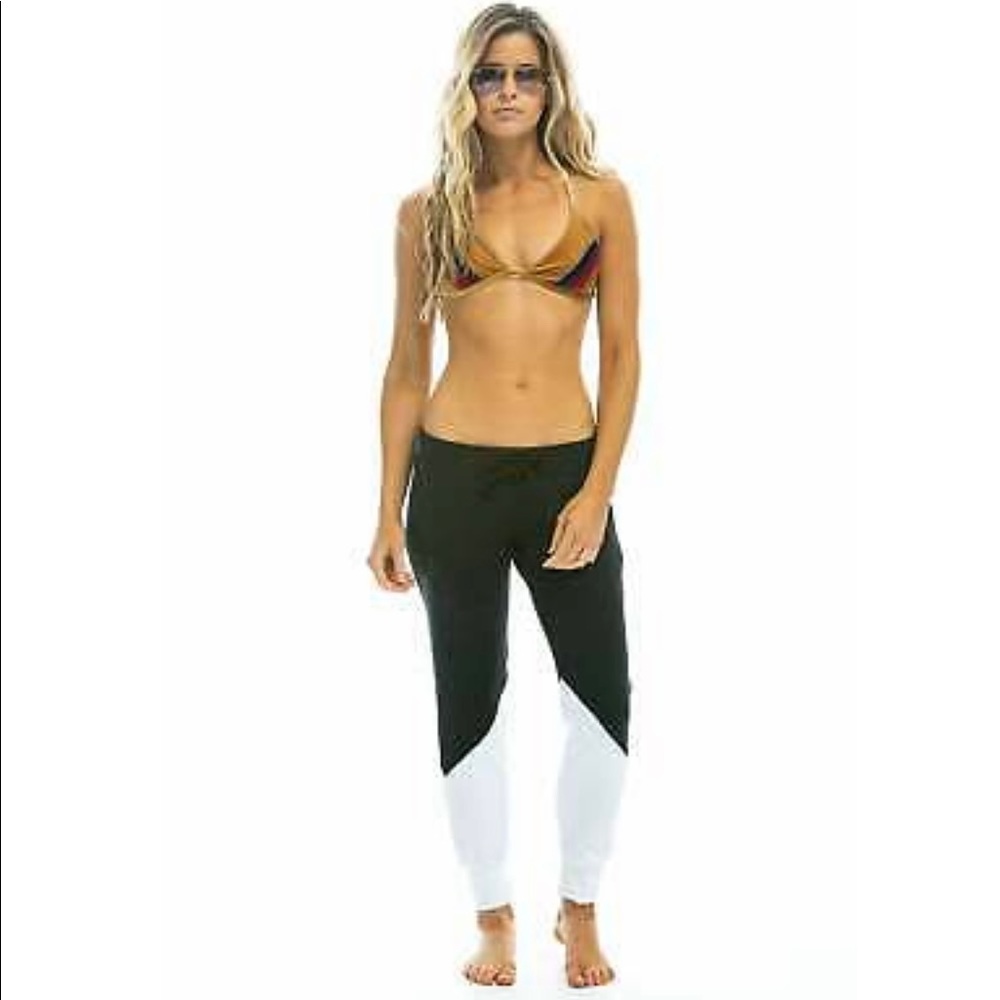 Aviator Nation Black and White Track Pants